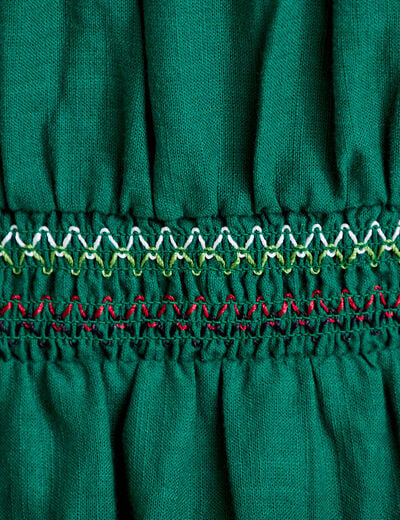 Robe courte &eacute;vas&eacute;e col am&eacute;ricain vert fonc&eacute; femme