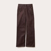 Pantalon droit enduit marron fonc&eacute; femme