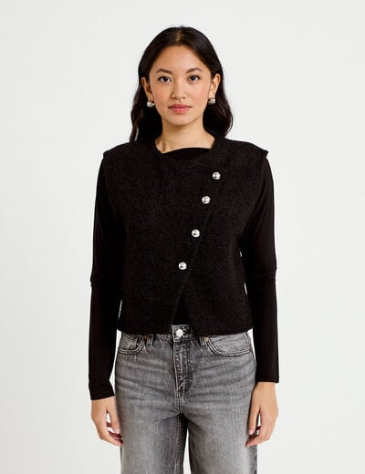 Gilet sans manches noir femme
