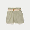 Short flare avec ceinture amovible vert kaki femme