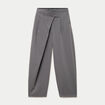 Pantalon barrel taille basse gris femme