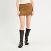 Jupe-short &eacute;vas&eacute;e su&eacute;dine marron femme
