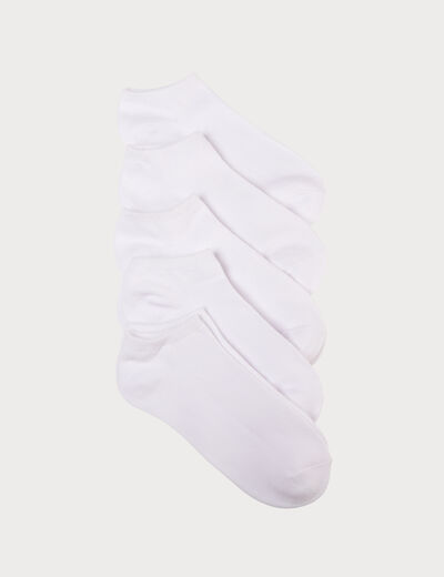 Lot de 5 paires de chaussettes unies ecru femme