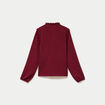 Blouse ample col montant manches longues rouge fonc&eacute; femme