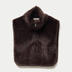 Cache-cou en fausse fourrure marron fonc&eacute; femme