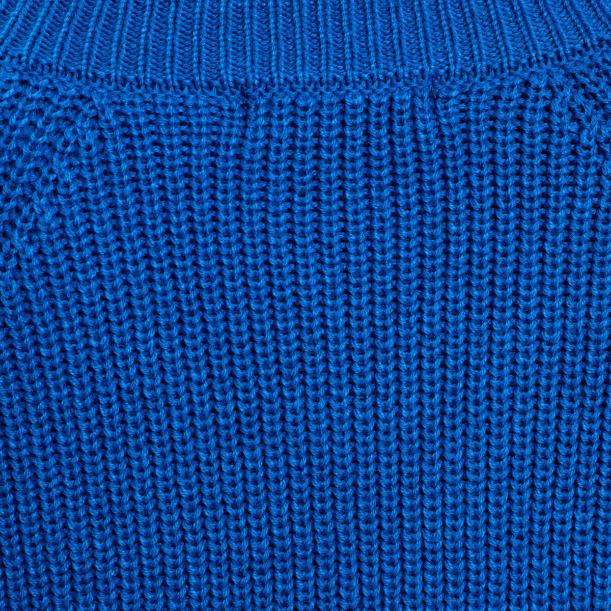 Pull col v manches longues bleu electrique femme