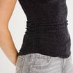 Top ajust&eacute; col rond manches courtes noir femme
