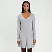 Robe tricot patineuse c&ocirc;tel&eacute;e gris clair femme