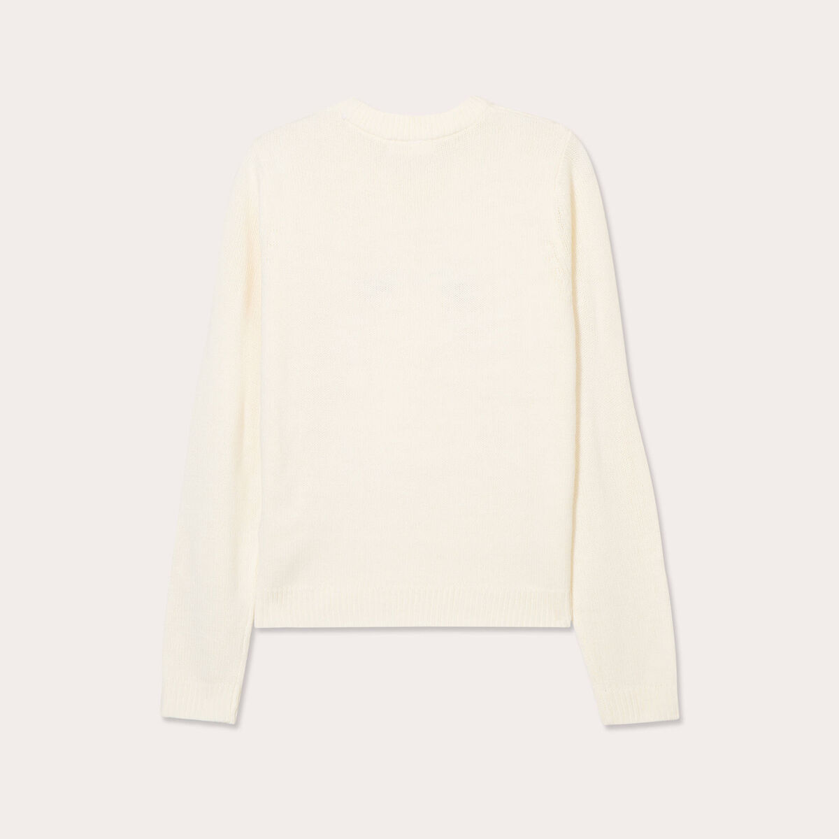 Pull pompons et guirlandes ecru femme