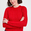 Pull ajust&eacute; col rond manches longues rouge femme