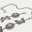 Ceinture fine avec cha&icirc;ne gris argent femme