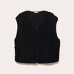 Gilet sans manches effet polaire noir femme