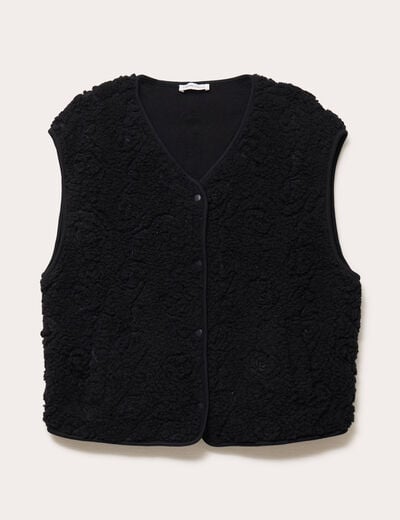 Gilet sans manches effet polaire noir femme