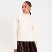 Sweat col montant ecru femme