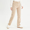 Jean droit taille haute sable femme