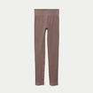 Leggings taille haute sans couture marron clair femme