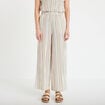 Pantalon large taille &eacute;lastiqu&eacute;e beige femme