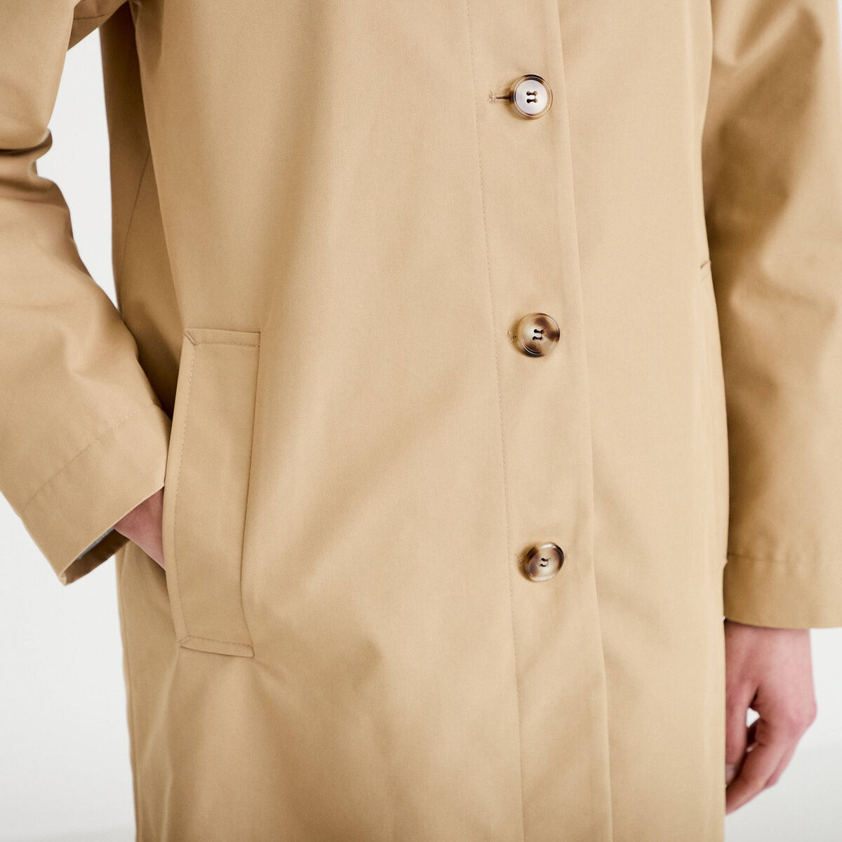 Trench col chemise sable femme
