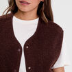 Gilet sans manches effet polaire marron fonc&eacute; femme