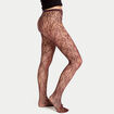 Collants aspect dentelle bordeaux femme