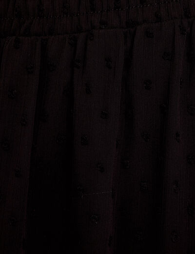 Jupe longue &agrave; plumetis noir femme