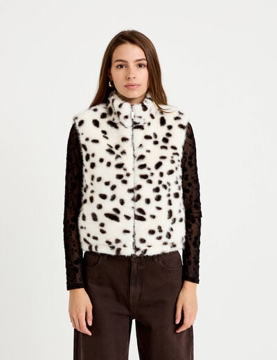 Veste sans manches col montant noir femme