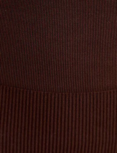 Leggings taille haute sans couture marron fonc&eacute; femme