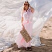 Jupon &eacute;vas&eacute; longueur 3/4 rose femme