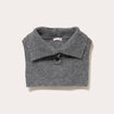 Col plastron en maille gris fonc&eacute; femme