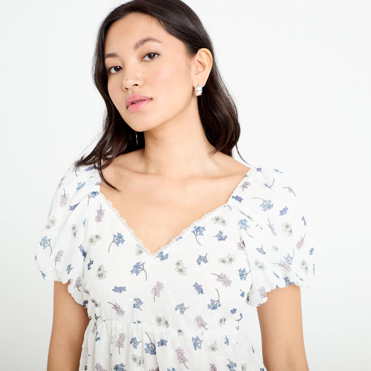 Blouse noeud dos Bridgerton blanc femme
