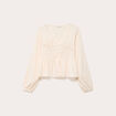 Blouse brod&eacute;e ecru femme