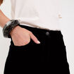 Pantalon droit en velours noir femme