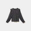 Blouse droite voile manches longues noir femme
