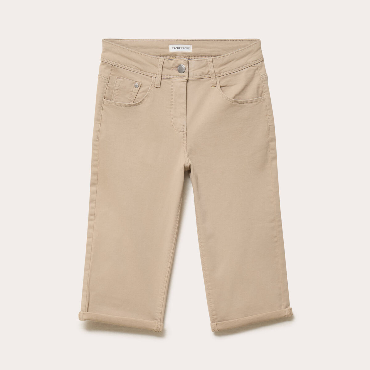 Pantacourt taupe femme