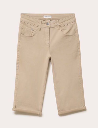 Pantacourt taupe femme