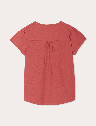 T-shirt boutonn&eacute; sur le devant vieux rose femme