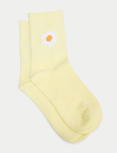 Chaussettes jaune clair femme