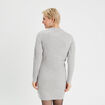 Robe pull &agrave; torsades gris clair femme