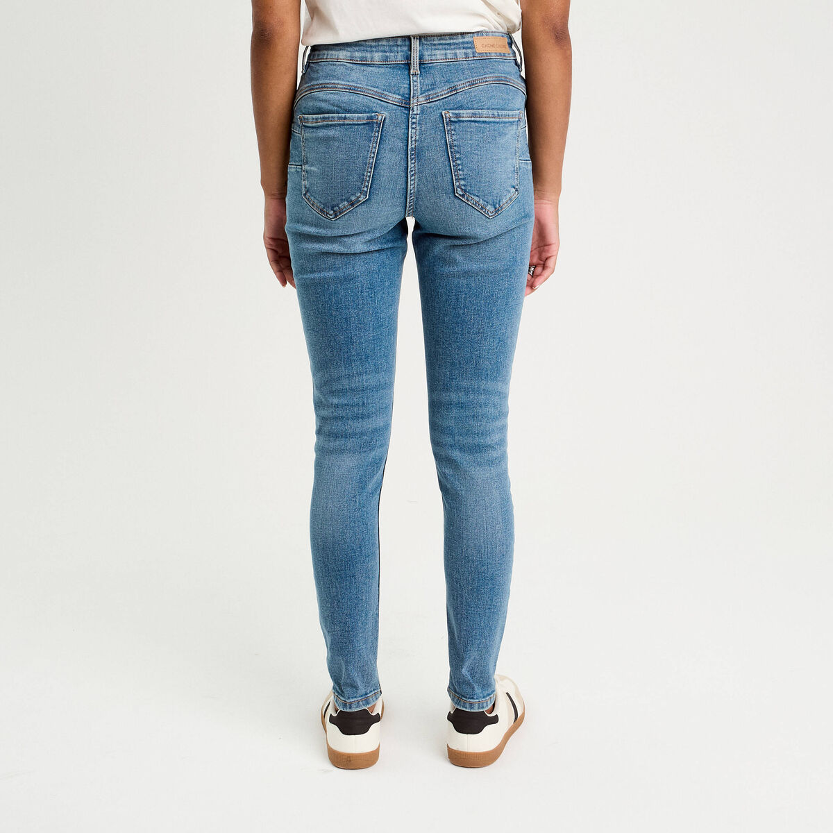 Jean skinny push-up taille standard denim double stone femme