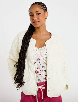 Veste manches longues ecru femme