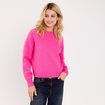 Pull col rond rose femme