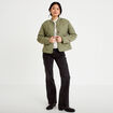 Veste matelass&eacute;e brod&eacute;e vert kaki femme
