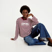 T-shirt col rond manches longues rose femme