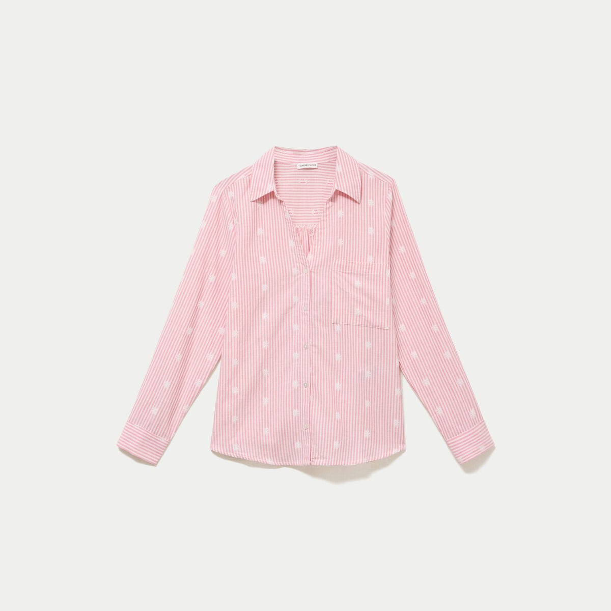 Chemise droite manches longues rouge femme