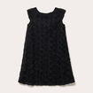 Robe droite motif floral en relief noir femme
