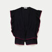 Blouse droite sans manches pliss&eacute;e noir femme