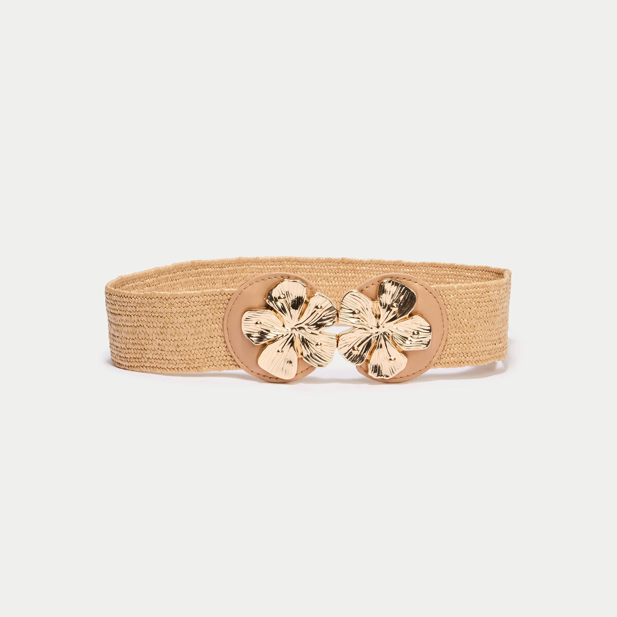Ceinture large chin&eacute;e ecru femme