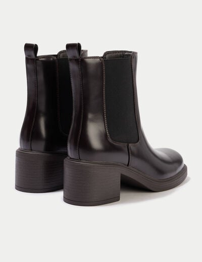 Bottines &agrave; talon marron femme