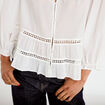 Blouse cintr&eacute;e col v manches 3/4 ecru femme