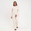Sweat &agrave; capuche manches longues ecru femme
